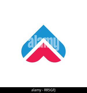 stripes arrows up simple geometric logo vector Stock Vector