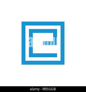 abstract letters e geometric square logo vector Stock Vector