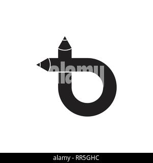 letter b pencil loop logo vector Stock Vector