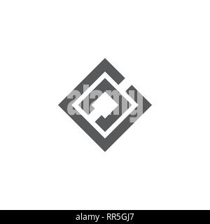 letters cc abstract square geometric logo Stock Vector