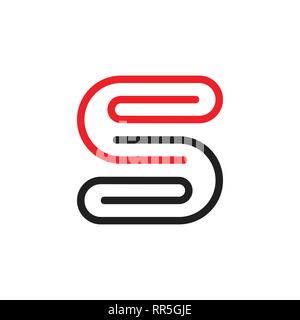 letter s paper clip line art logo vector Stock Vector