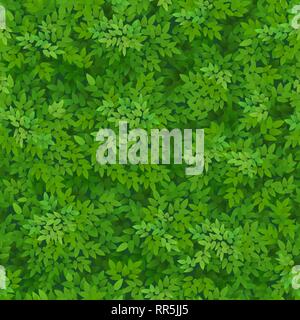 Seamless green foliage pattern. Green leaves background. Floral decor. Stock Vector