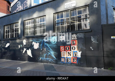 One Love Street graffiti on building at Stockwell Avenue in Brixton, South London UK  KATHY DEWITT Stock Photo