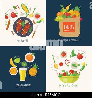 Vector cooking infographic in flat style with food food.  Stock Vector