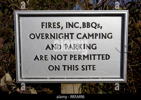 Public metal sign on property Stock Photo