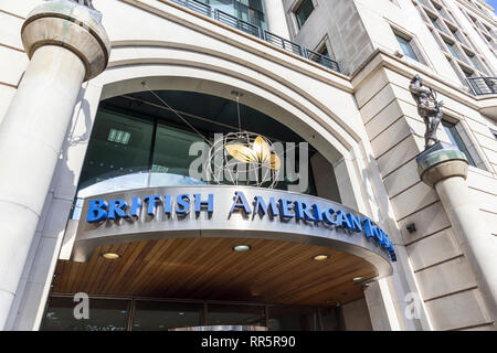 Globe House, headquarters building of listed company British American Tobacco (BAT) in Temple Place, London WC2 Stock Photo