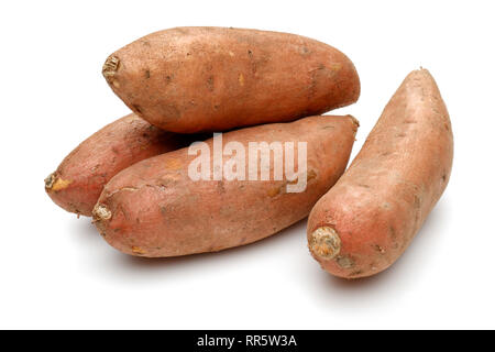 Whole sweet potatoes isolated on white background Stock Photo