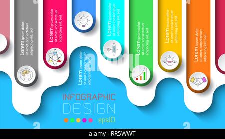 Seven labels with business icon infographics Stock Vector Image & Art ...