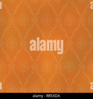 Seamless lined pattern thai art background decoration. Stock Vector