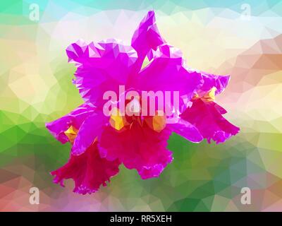 Polygon vector orchid Stock Vector
