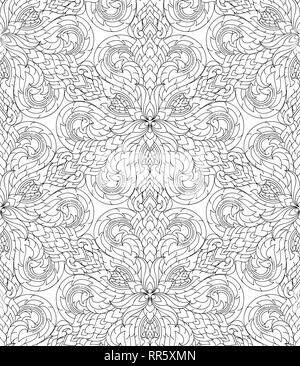 Seamless lined pattern thai art background decoration. Stock Vector