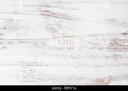 Grunge background. Peeling paint on an old wooden table. White wooden texture for background. Stock Photo
