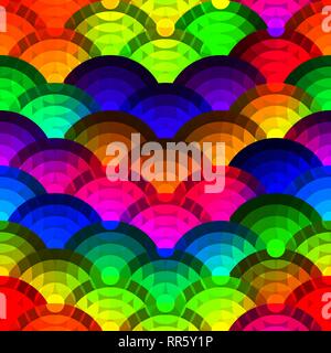 Colorful circles seamless background. Stock Vector
