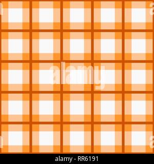 Seamless tartan plaid pattern. Traditional checkered fabric texture in palette of orange, yellow, and white. eps 10 Stock Vector