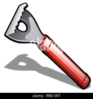 Single hand drawn cartoon knife over white background Stock Photo - Alamy