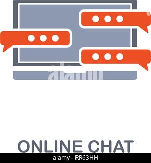 Online Chat icon. Premium two colors style design from contact us icons collection. Pixel perfect Online Chat icon for web design, apps, software Stock Vector