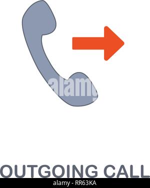 Outgoing Call icon. Premium two colors style design from contact us icons collection. Pixel perfect Outgoing Call icon for web design, apps, software Stock Vector