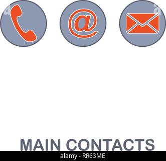 Main Contacts icon. Premium two colors style design from contact us icons collection. Pixel perfect Main Contacts icon for web design, apps, software Stock Vector