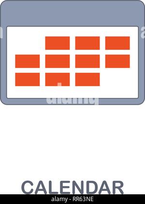 Calendar icon. Premium two colors style design from contact us icons collection. Pixel perfect Calendar icon for web design, apps, software, print Stock Vector