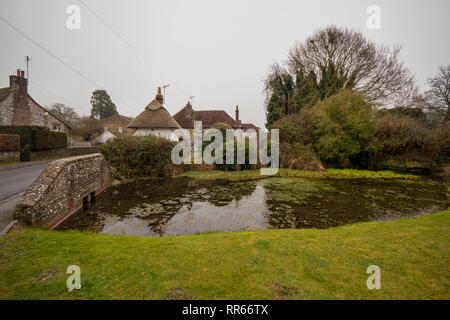 The village centre in Singleton, West Sussex, UK Stock Photo