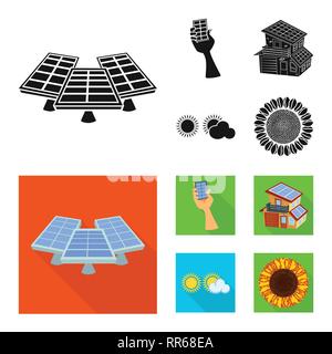 generator,hand,building,cloud,sunflower,electricity,battery,sunshine,blue,light,reflection,production,house,sky,heat,cell,renewable,business,sunlight,modern,weather,glass,summer,thermal,warm,environment,construction,plant,station,eco,innovation,technology,organic,nature,Solar,panel,energy,green,power,sun,set,vector,icon,illustration,isolated,collection,design,element,graphic,sign Vector Vectors , Stock Vector