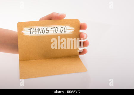 Things to do  as a memo list in view Stock Photo