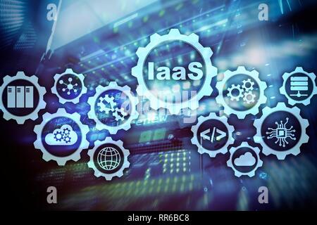 IaaS, Infrastructure as a Service. Online Internet and networking concept. Graph icons on a digital screen. Stock Photo