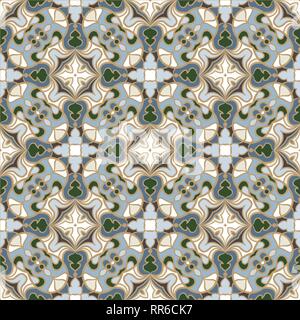 Abstract symmetric seamless pattern. Decorative background in ethnic style. The rich decor of the shapes and lines for design of cloth or paper. Vecto Stock Vector