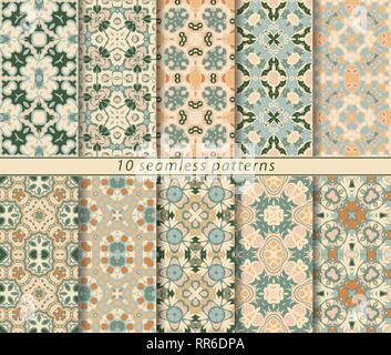 Set of floral seamless pattern book cover template. Background design ...