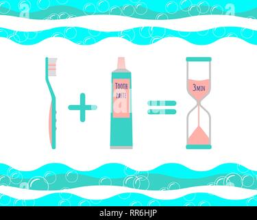 morning and evening cleaning toothpaste and toothbrush color icon ...