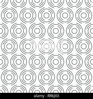 Abstract seamless pattern of circles from semicircular lines. Modern stylish texture. Repaeting geometric curves and circles. Silhouette of thin lines Stock Vector
