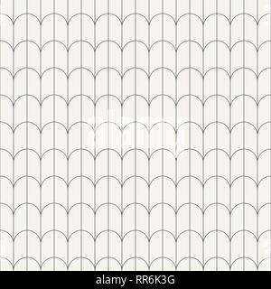 Abstract seamless pattern of rounded tiles. Repeating geometric shapes. Linear style. Vector background. Stock Vector