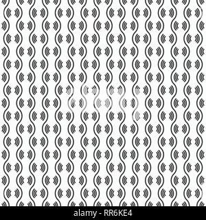 Vector seamless pattern. Modern stylish geometric texture. Repeating wavy lines. Regularly repeating parts of circles created from curved lines. Stock Vector