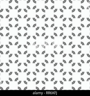 Vector seamless pattern. Modern stylish geometric texture. Regularly repeating parts of circles created from curved lines. Abstract background. Stock Vector
