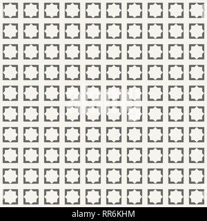 Abstract seamless pattern of tiles with eight-pointed stars inside. Simple geometric vector background. Stock Vector