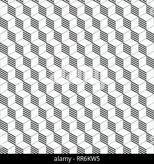 Abstract isometric cubes seamless pattern. Fashion graphic background. 3D design. Optical illusion. Modern stylish texture. Contemporary design. Stock Vector