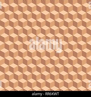 Abstract isometric cubes seamless pattern. Fashion graphic background. 3D design. Optical illusion. Modern stylish texture. Contemporary design. Stock Vector