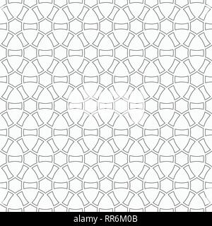Abstract seamless pattern of repeating geometric shapes. Linear style. Modern stylish texture. Rounded hexagons. Vector background. Stock Vector
