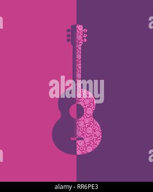 Live guitar music festival flat style bold color design element Stock Vector