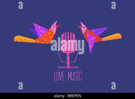 Live music festival flat style bold color design element Stock Vector