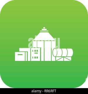 Chemical hangar icon green vector Stock Vector