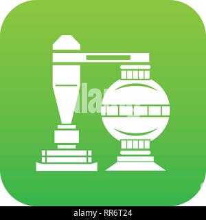 Chemical installation icon green vector Stock Vector