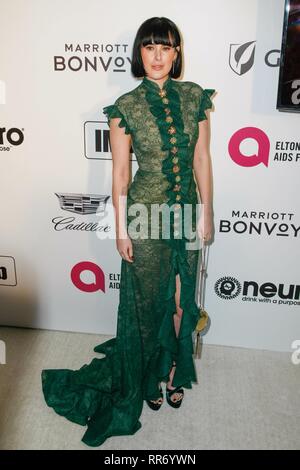 Los Angeles, USA. 24th Feb, 2019. CA - FEBRUARY 24: Rumer Willis at the Elton John AIDS Foundation Academy Awards Viewing Party at West Hollywood Park on February 24, 2019 in Los Angeles, California. Photo: CraSH/imageSPACE Credit: Imagespace/Alamy Live News Stock Photo