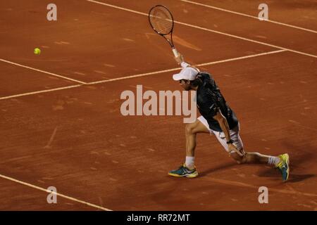 Rio de Janeiro, Brazil, February 23rd 2019. Pablo Cuevas (URU) in the semifinal of the Rio Open 2019 ATP 500. Stock Photo