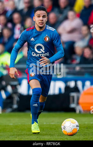 Eindhoven, Netherlands. 24th Feb, 2019. EINDHOVEN, PSV - Feyenoord 1-1, 24-02-2019 football, Dutch Eredivisie Season 2018 - 2019, PSV Philips Stadium, Feyenoord player Calvin Verdonk Credit: Pro Shots/Alamy Live News Stock Photo