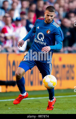 Eindhoven, Netherlands. 24th Feb, 2019. EINDHOVEN, PSV - Feyenoord 1-1, 24-02-2019 football, Dutch Eredivisie Season 2018 - 2019, PSV Philips Stadium, Feyenoord player Bart Nieuwkoop Credit: Pro Shots/Alamy Live News Stock Photo