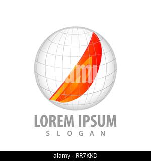 world fire globe logo concept design. Symbol graphic template element Stock Vector