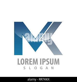 Technology MK letter logo concept design. Symbol graphic template element Stock Vector