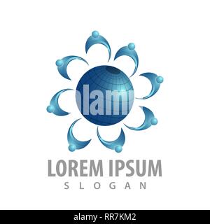 world population logo concept design. Symbol graphic template element Stock Vector
