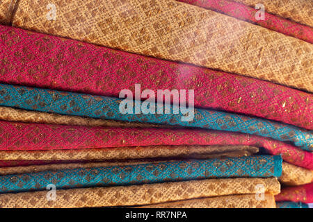 Thai cloth shade tone colors ornaments patterns of traditional northern province of THAILAND Stock Photo
